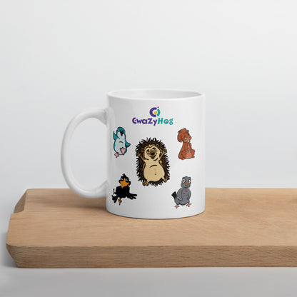 CwaZyHog White Glossy Mug - CwaZyLeigh CreaTions
