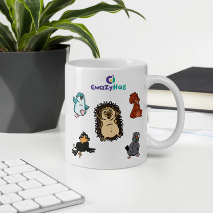 CwaZyHog White Glossy Mug - CwaZyLeigh CreaTions