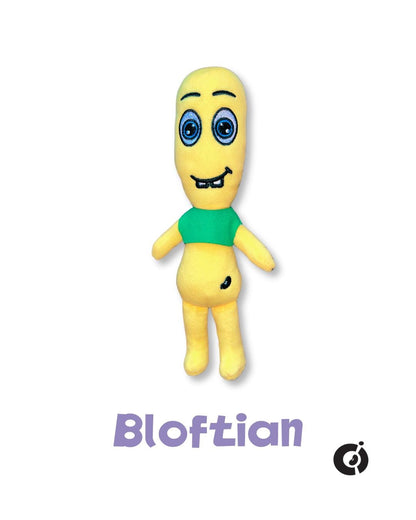 CwaZyBean Alien The Jester plush toy – quirky collectible, playful yellow dancing character by CwaZyLeigh Creations